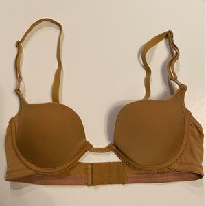 34B F.I.T. Demi cup bra dark convertible to X Crossed or Strapless Dark Nude FIT